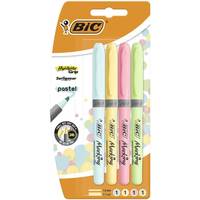 BIC Grip - Textmarker - Pastelgelb, Pastellgrün, pastellrosa, Pastellmintblau - 3.3 mm (Packung mit 4)
