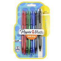 Papermate InkJoy 100 RT, Clip, Clip-on-Einziehkugelschreiber, Nachfüllbar, Schwarz, Blau, Grün, Rot, 8 Stück(e), Medium