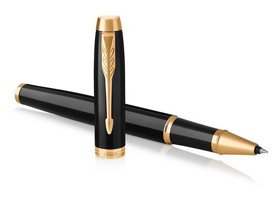 Parker IM, Stick pen, Schwarz, Gold, Schwarz, Messing, Lack, Fein