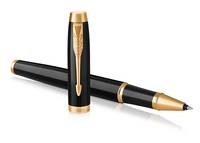 Parker IM, Stick pen, Schwarz, Gold, Schwarz, Messing, Lack, Fein