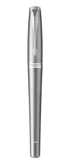 Parker Urban, Metallisch, Kartuschenfüllsystem, Blau, Aluminium, Messing, Chrom, Rundspitze, Edelstahl