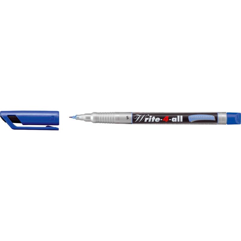Ein blauer Markierstift mit der Aufschrift 
