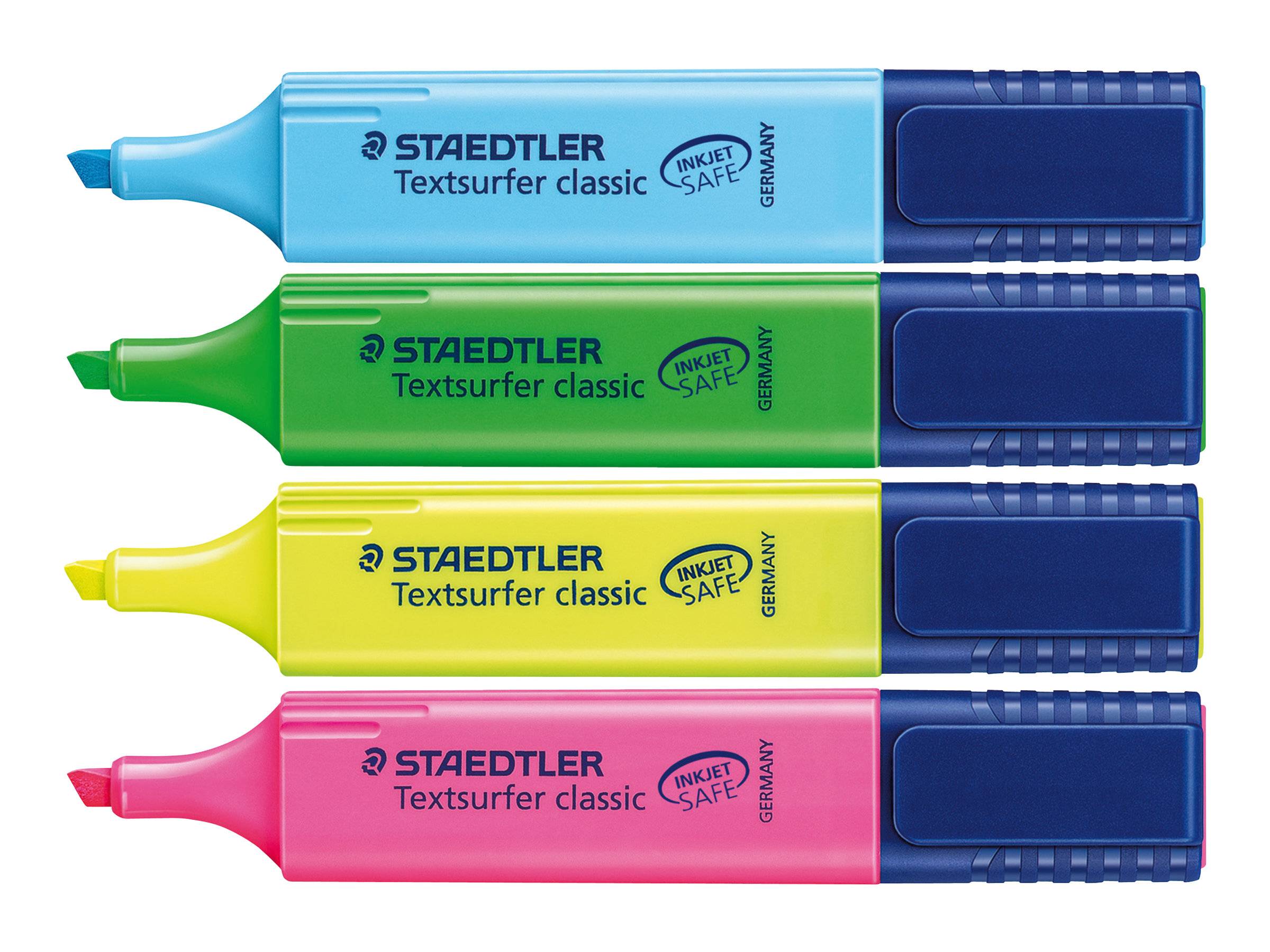 STAEDTLER Textsurfer classic - Textmarker - Blau, Grün, Gelb, rosa - Pigmenttinte - 1-5 mm (Packung mit 4)