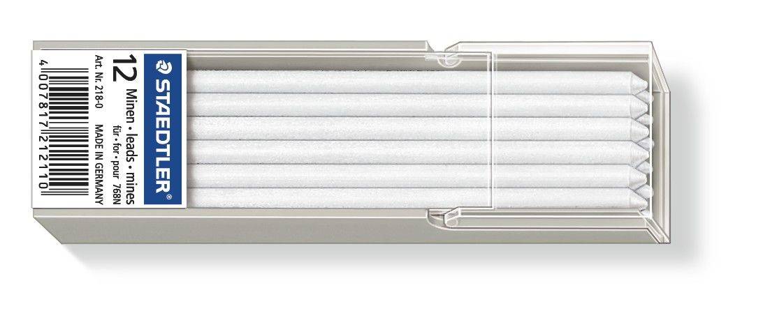 STAEDTLER Lumocolor 218 - Bleistiftmine - nicht dauerhaft - Weiß - 3 mm (Packung mit 12)