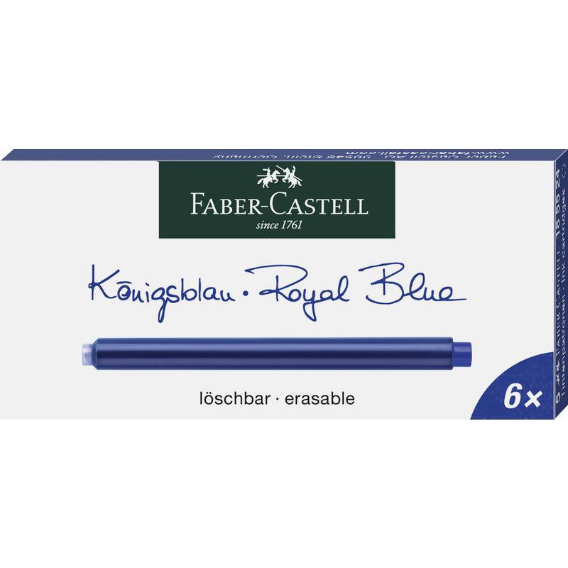FABER-CASTELL Großraum-Tintenpatronen, königsblau