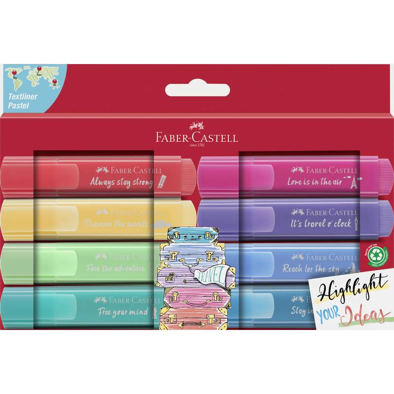 FABER-CASTELL Textmarker TEXTLINER 1546 PASTELL, 8er Etui