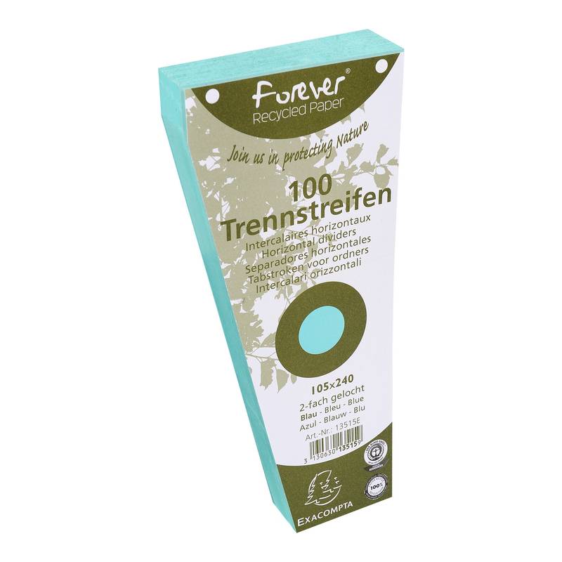 EXACOMPTA Trennstreifen, trapezförmig, Karton, blau