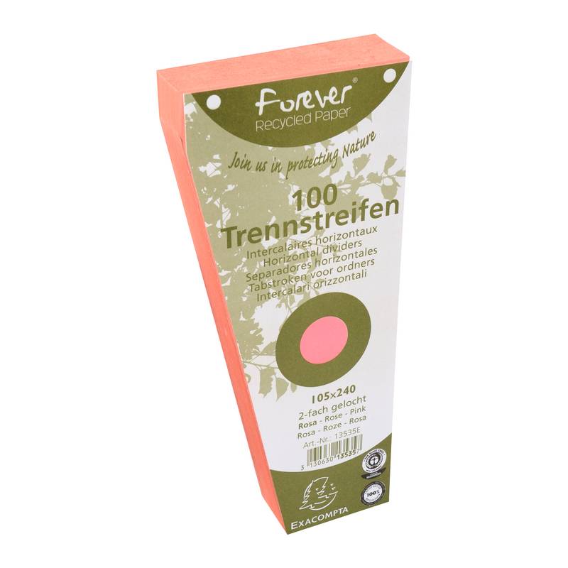 EXACOMPTA Trennstreifen, trapezförmig, Karton, rosa