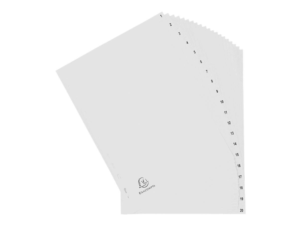 Exacompta - Trennelement - 20 Teile - vorgedruckt: 1-20