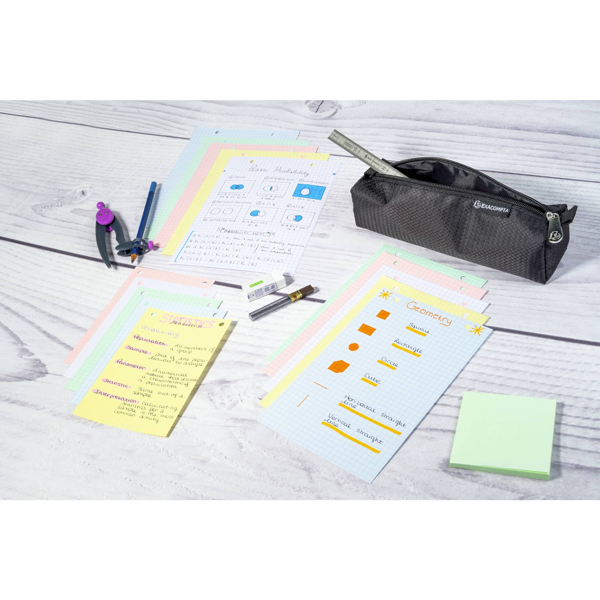 Exacompta Karteikarten 210x297 kar perf ass 100St - Farben sortiert - 13656E