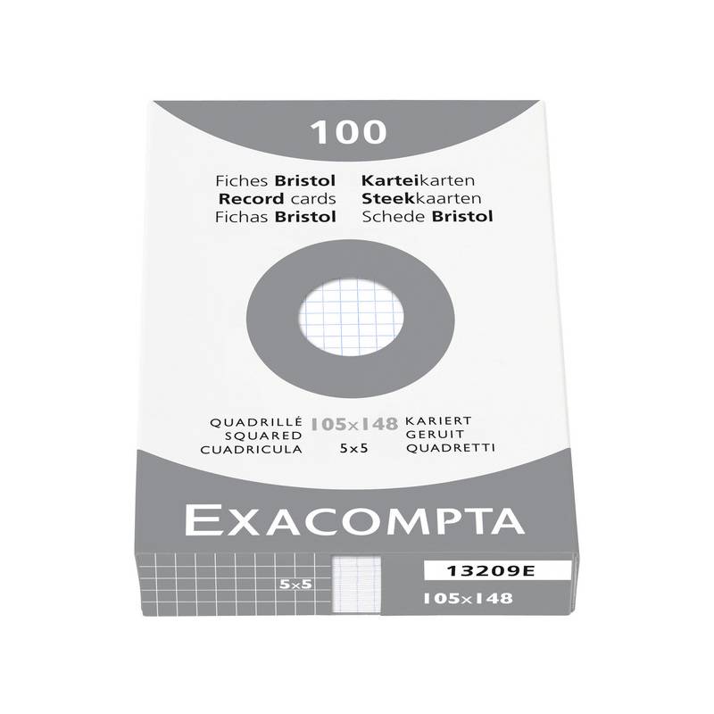 EXACOMPTA Karteikarten, DIN A6, kariert, weiß