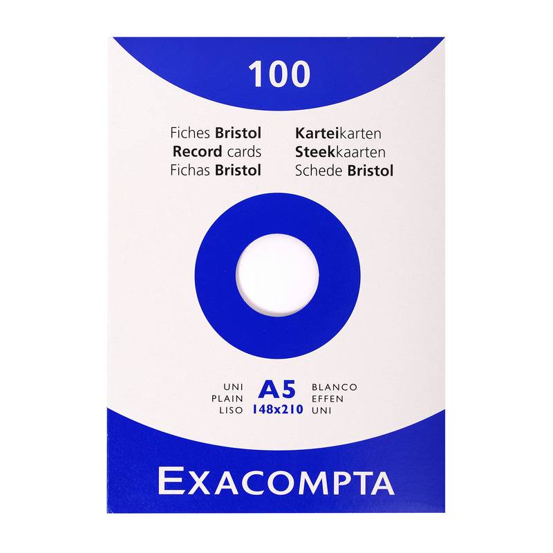 EXACOMPTA Karteikarten, DIN A5, blanko, weiß