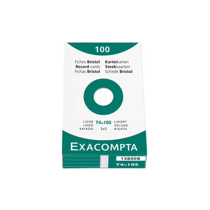 EXACOMPTA Karteikarten, DIN A7, liniert, weiß