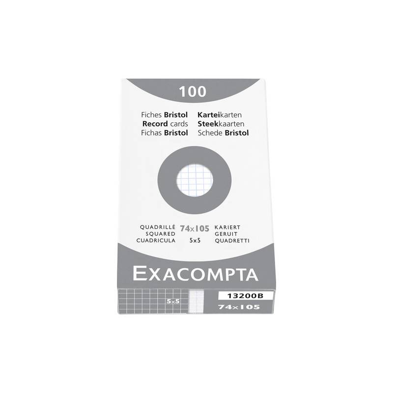 EXACOMPTA Karteikarten, DIN A7, kariert, weiß