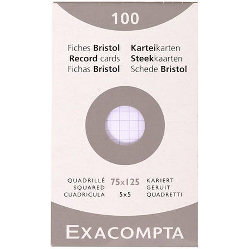 EXACOMPTA Karteikarten, 75 x 125 mm, kariert, weiß