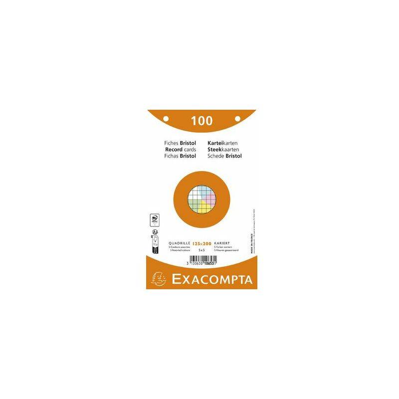 EXACOMPTA Karteikarten, 170 x 220 mm, kariert, weiß