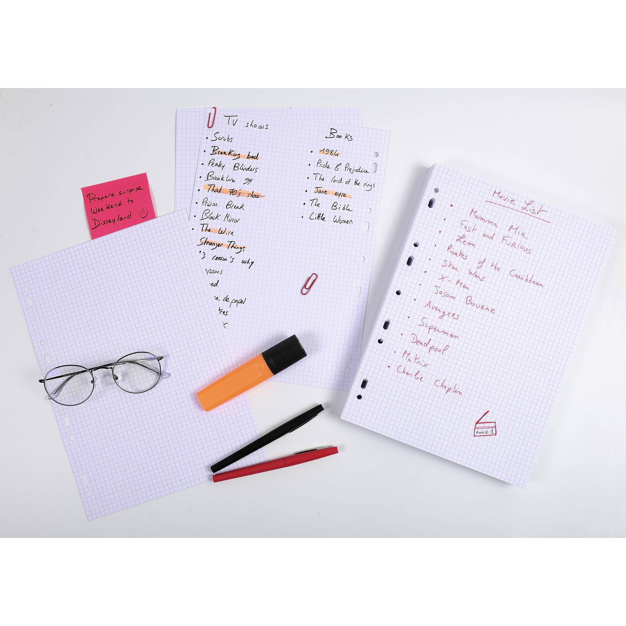 Exacompta Karteikarten A4 kariert weiss - Weiß - 13606E