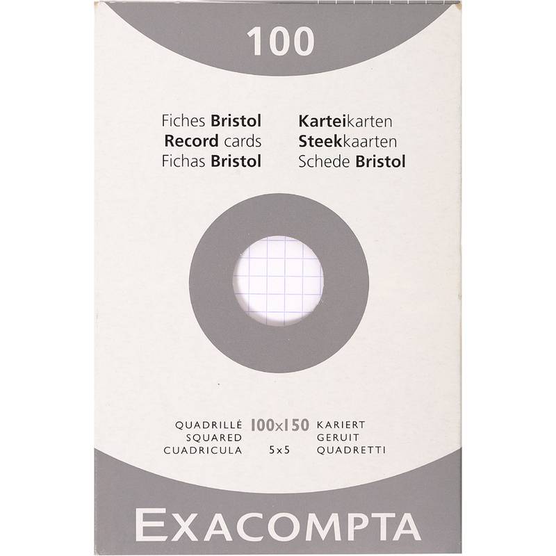 EXACOMPTA Karteikarten, 100 x 150 mm, kariert, weiß