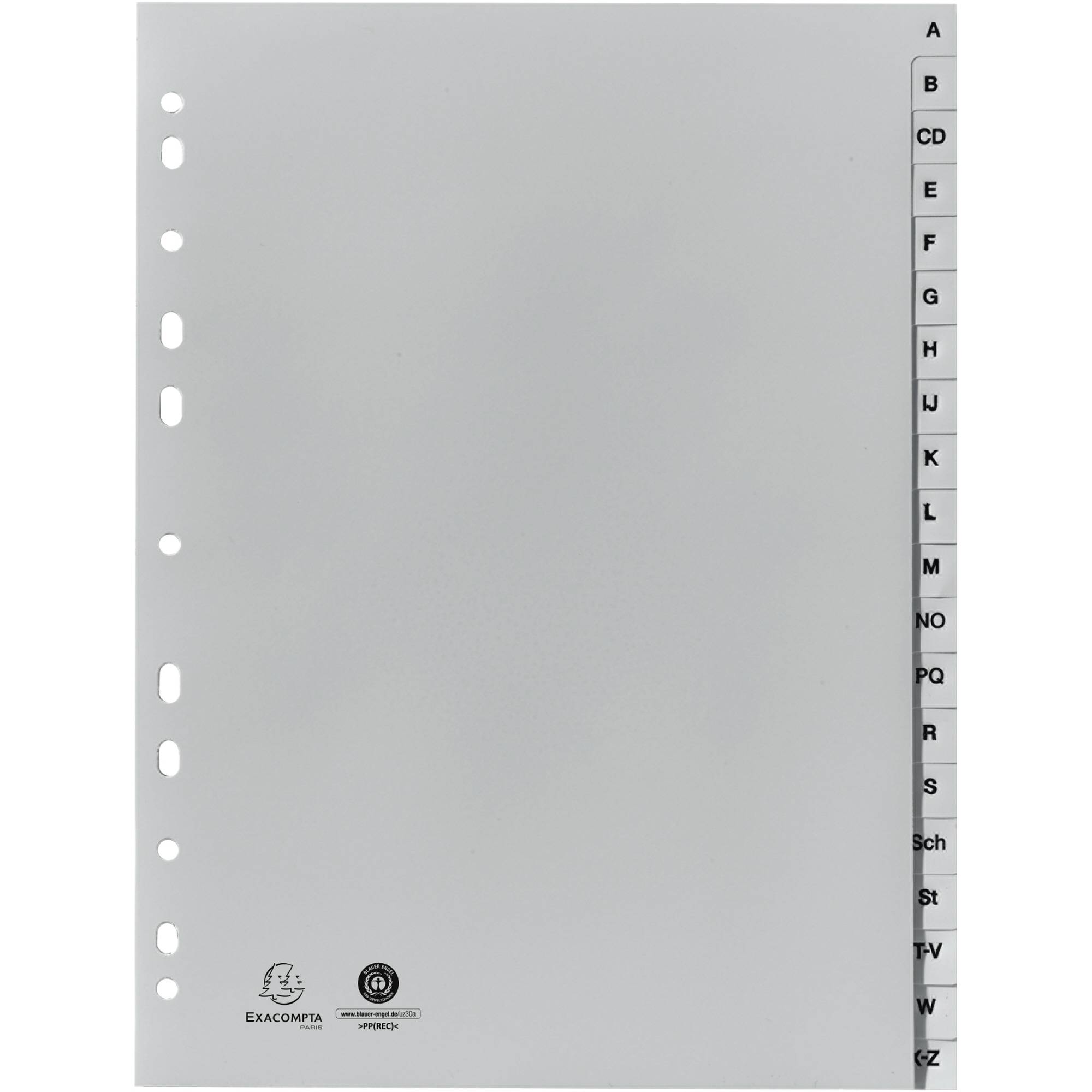 Exacompta Register 1720B DIN A4 20tlg A-Z PP grau