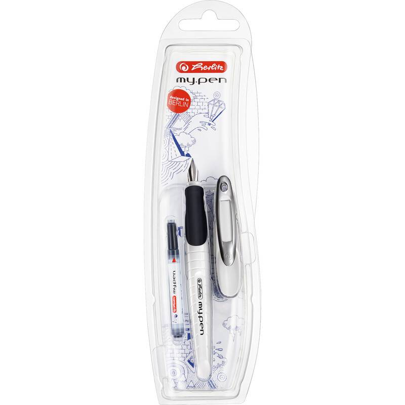 herlitz Füllhalter my.pen, Federbreite: M, weiß/schwarz