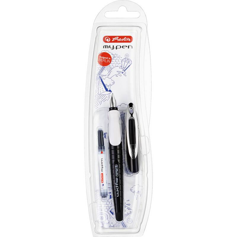 herlitz Füllhalter my.pen, Federbreite: M, schwarz/weiß