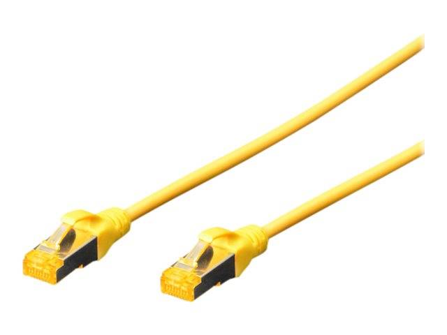 Digitus DK-1644-A-0025/Y RJ45 Patchkabel CAT 6a S/FTP 0.25m Gelb Halogenfrei, verdrillte Paare, mit Rastnasenschutz, Flammwidrig