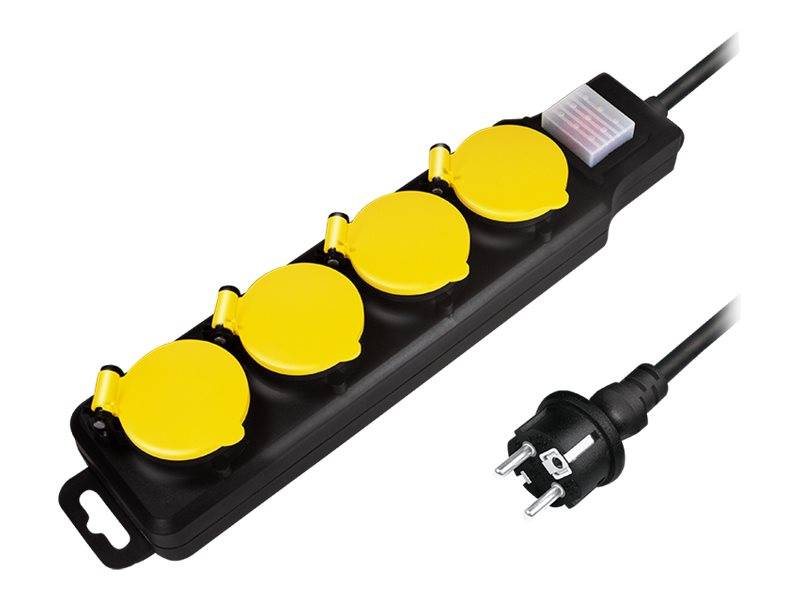 LogiLink - Steckdosenleiste - Wechselstrom 250 V - 3680 Watt - Ausgangsanschlüsse: 4 (4 x CEE 7/3)