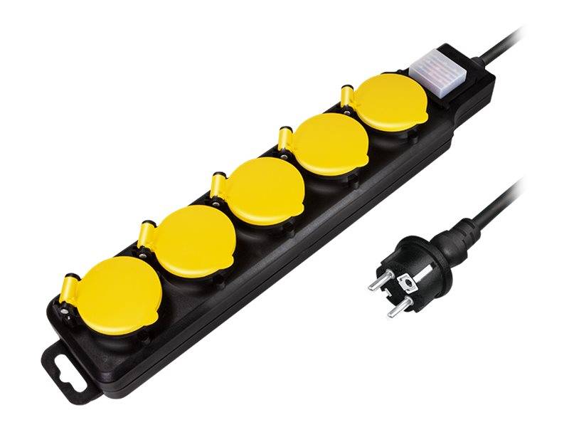 LogiLink - Steckdosenleiste - Wechselstrom 250 V - 3680 Watt - Ausgangsanschlüsse: 5 (5 x Stecker CEE 7/3)