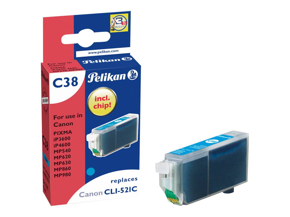 Pelikan C38 - Cyan - kompatibel - Tintenpatrone (Alternative zu: Canon CLI-521C)