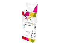 Ein weißes Ovia-Produktpaket mit farbenfrohen roten, rosa, grünen und gelben geometrischen Akzenten auf einfachem Hintergrund.