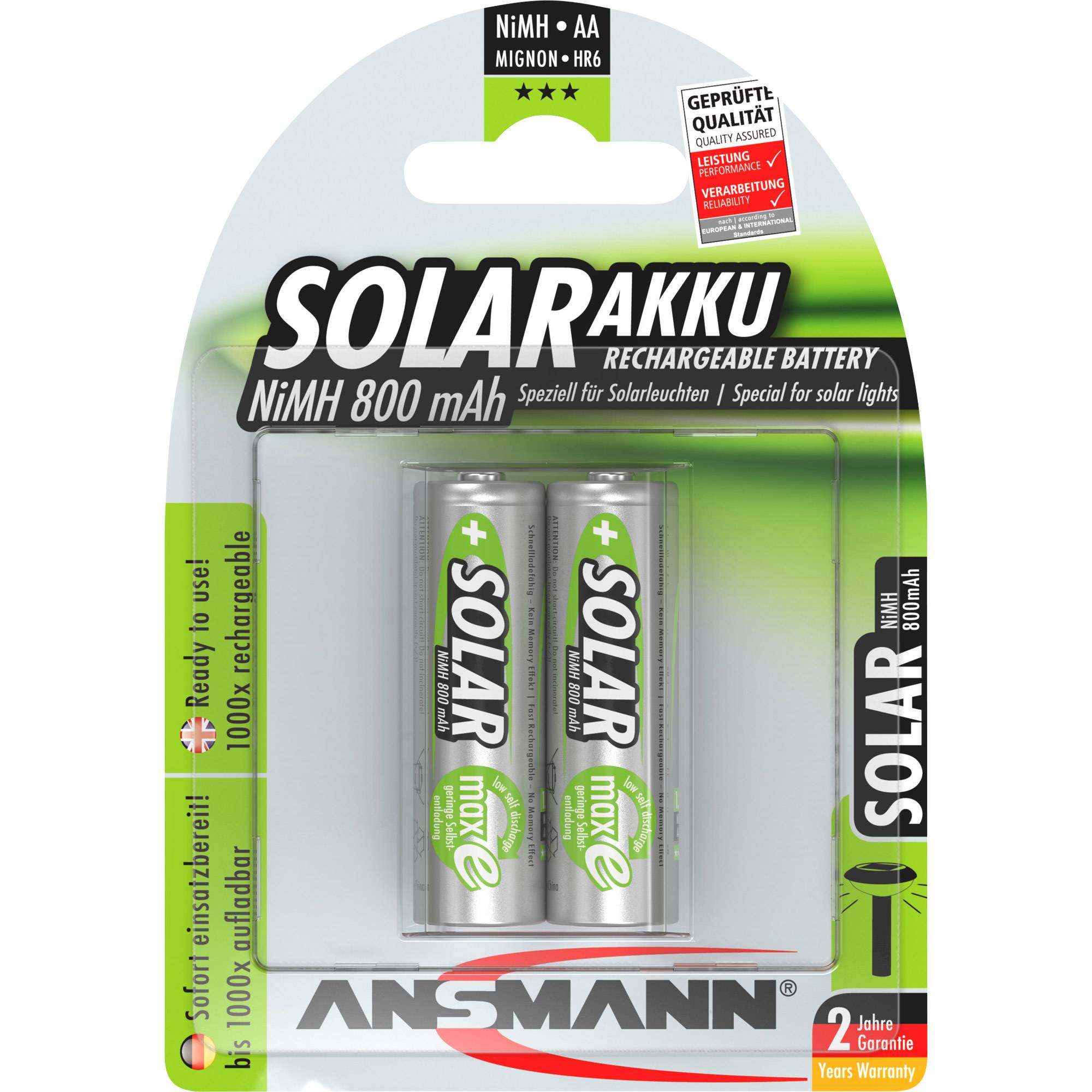 ANSMANN Solar - Batterie 2 x AA-Typ - NiMH - (wiederaufladbar)