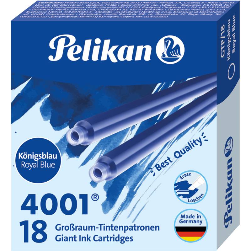 Pelikan Großraum-Tintenpatronen 4001 GTP/18, königsblau