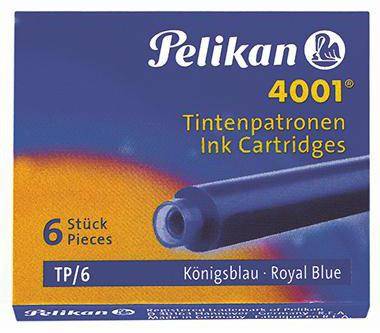 Pelikan 4001 Tintenpatrone Packung, 6 Stück, Königsblau/Königsblau.