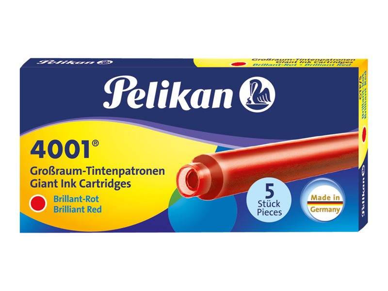 Pelikan 4001 - Tintenpatrone - Brillantrot (Packung mit 5)