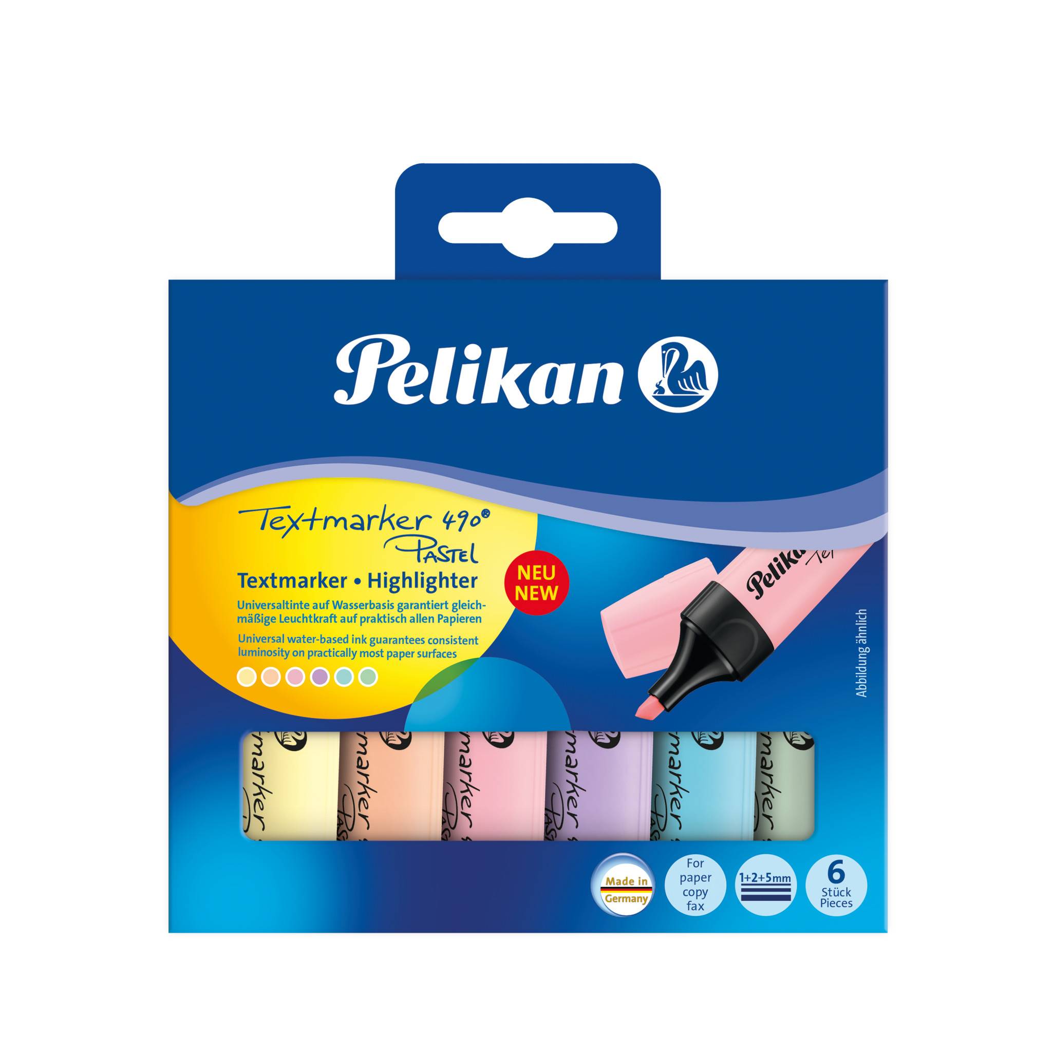 Pelikan 817325, 6 Stück(e), Blau, Grün, Orange, Pink, Gelb, Meißel, Mehrfarben, Deutschland, Box