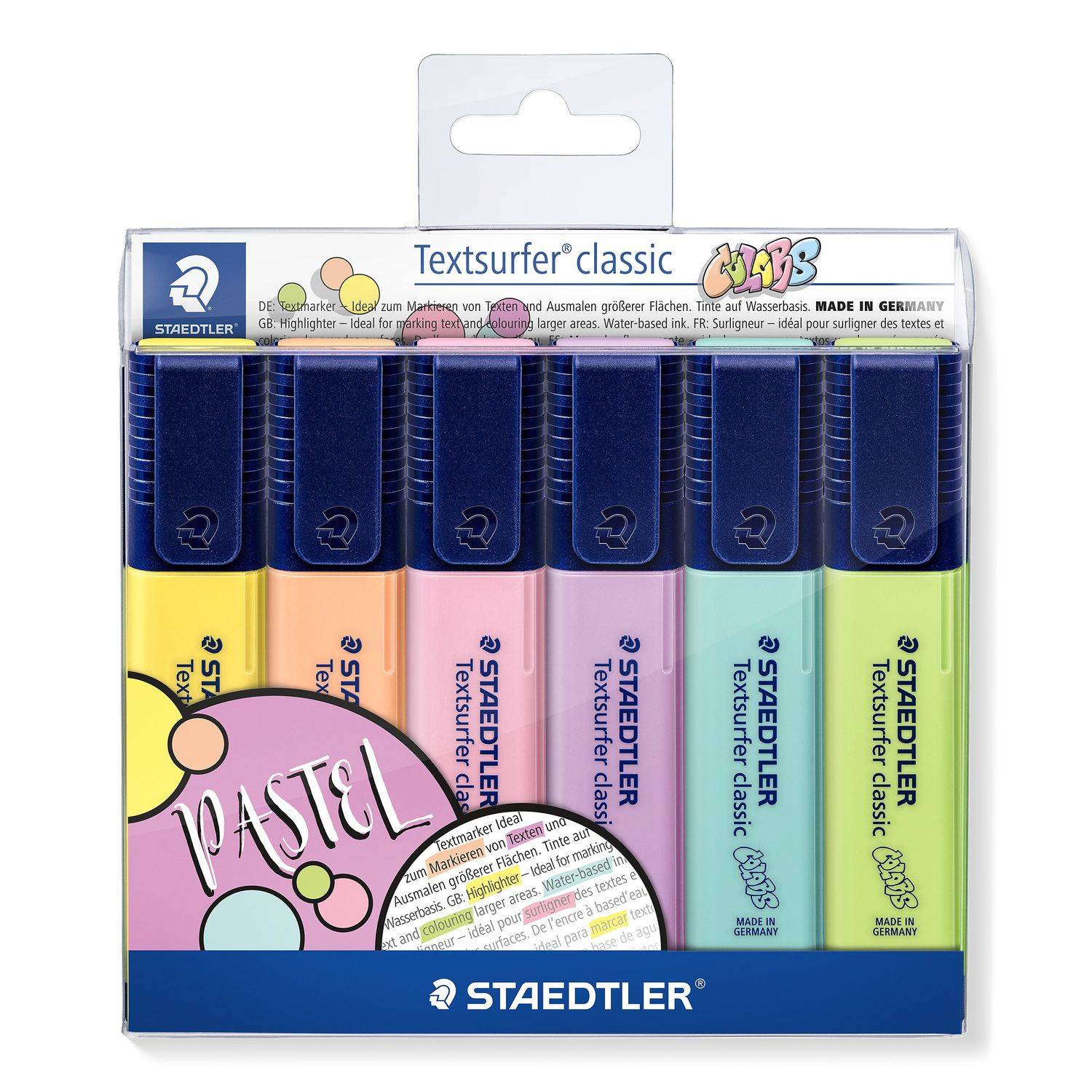 Staedtler 364 C, 6 Stück(e), Limette, Minze, Pfirsich, Pink, Violett, Gelb, Meißel, Polypropylen (PP), 1 mm, 5 mm