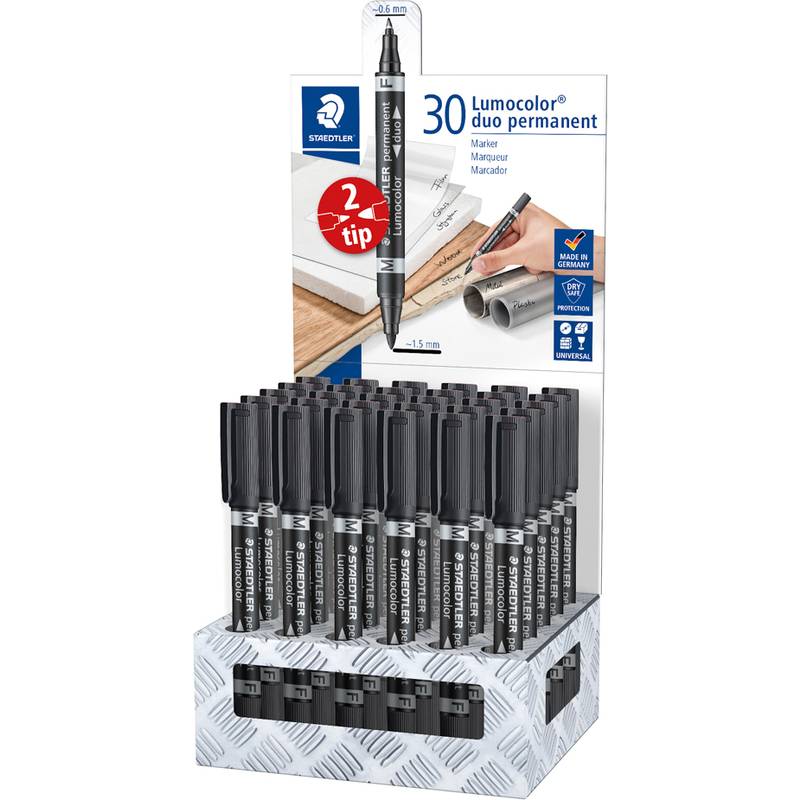 STAEDTLER Lumocolor Permanent-Marker duo, 30er Display