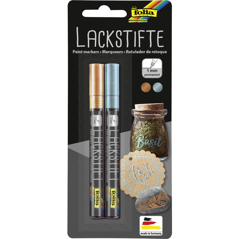 folia Lackmarker, Strichstärke: 1 mm, kupfer & eisblau
