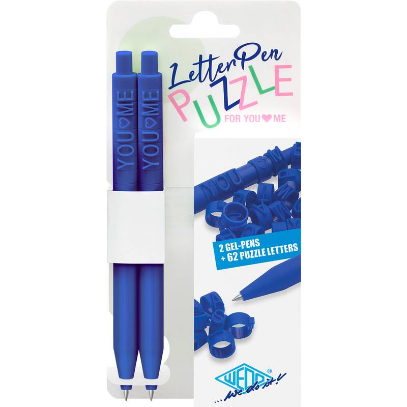 WEDO Druckkugelschreiber LetterPen PUZZLE, 2er Set, blau