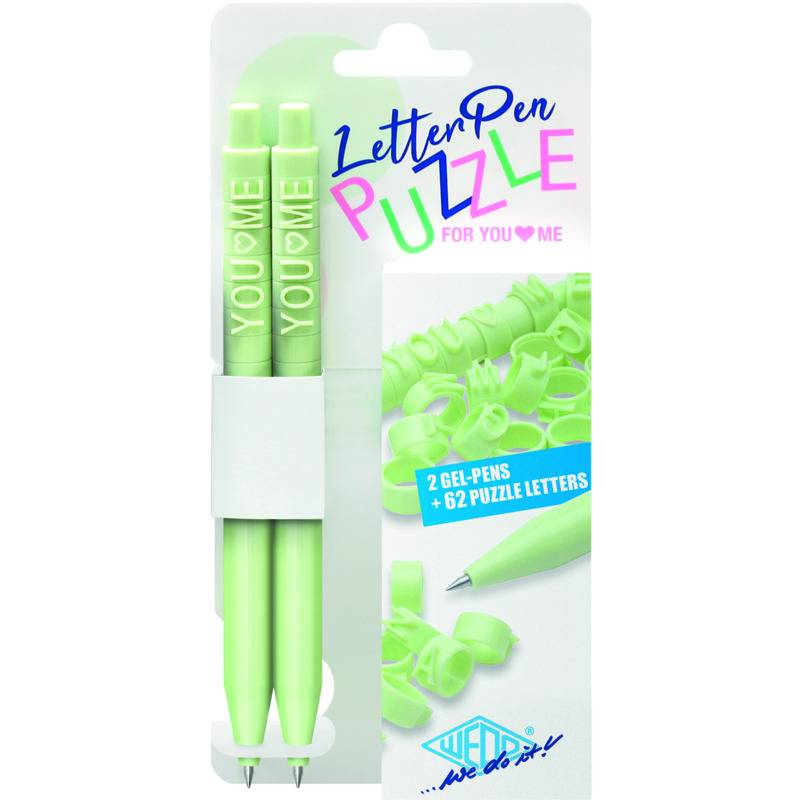 WEDO Druckkugelschreiber LetterPen PUZZLE, 2er Set, mint