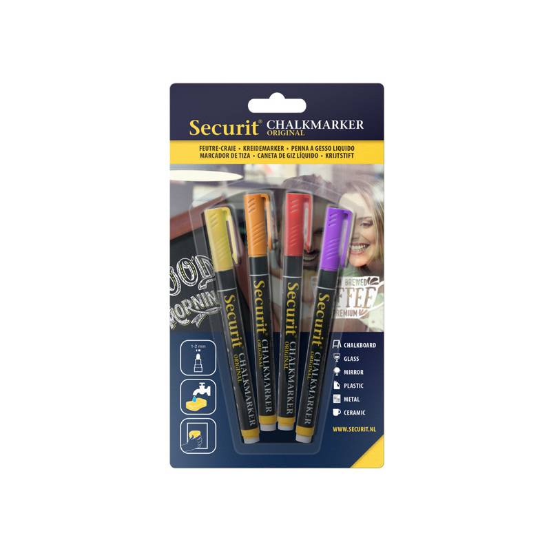 Securit Kreidemarker ORIGINAL SMALL, 4er Set, sortiert