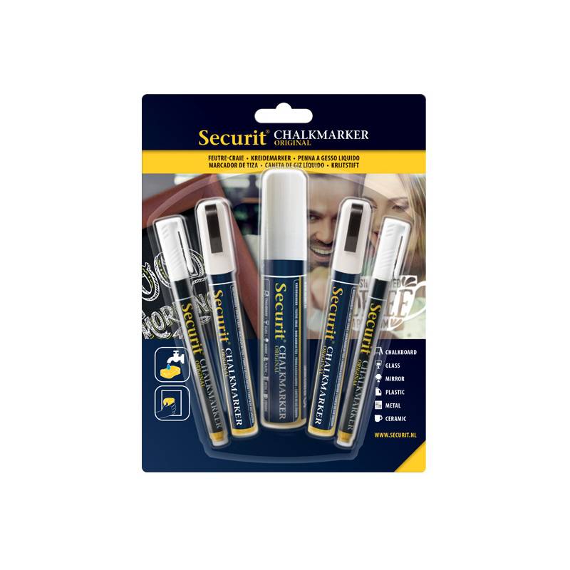 Securit Kreidemarker ORIGINAL, im Mix-Set, weiß