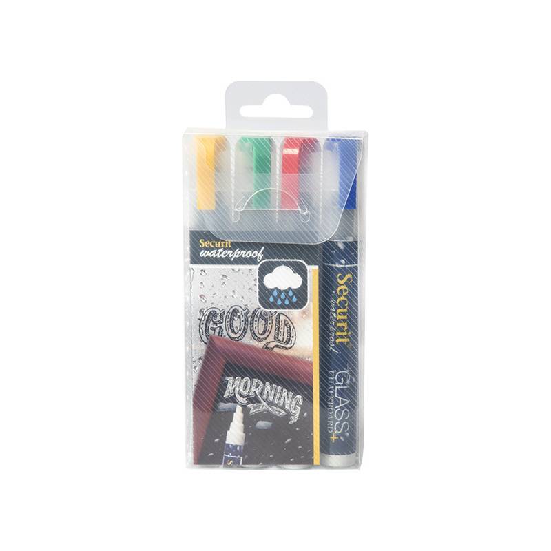 Securit Kreidemarker WATERPROOF MEDIUM, 4er Etui