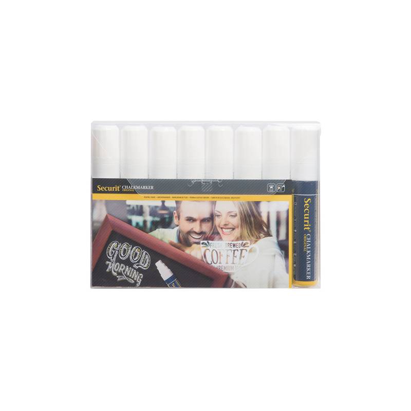 Securit Kreidemarker ORIGINAL LARGE, 8er Etui, weiß