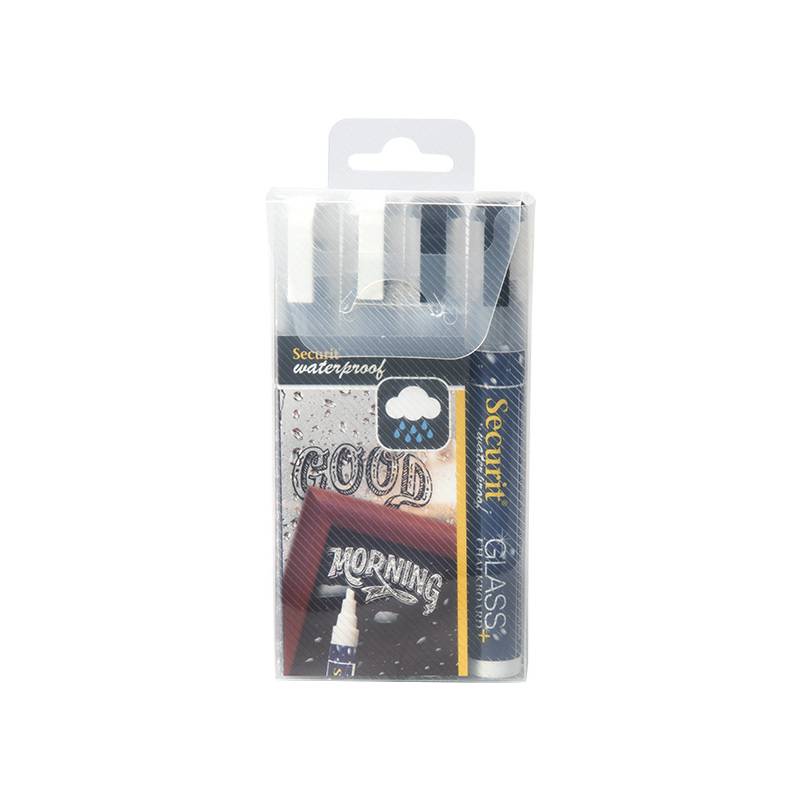 Securit Kreidemarker WATERPROOF MEDIUM, 4er Etui, sortiert