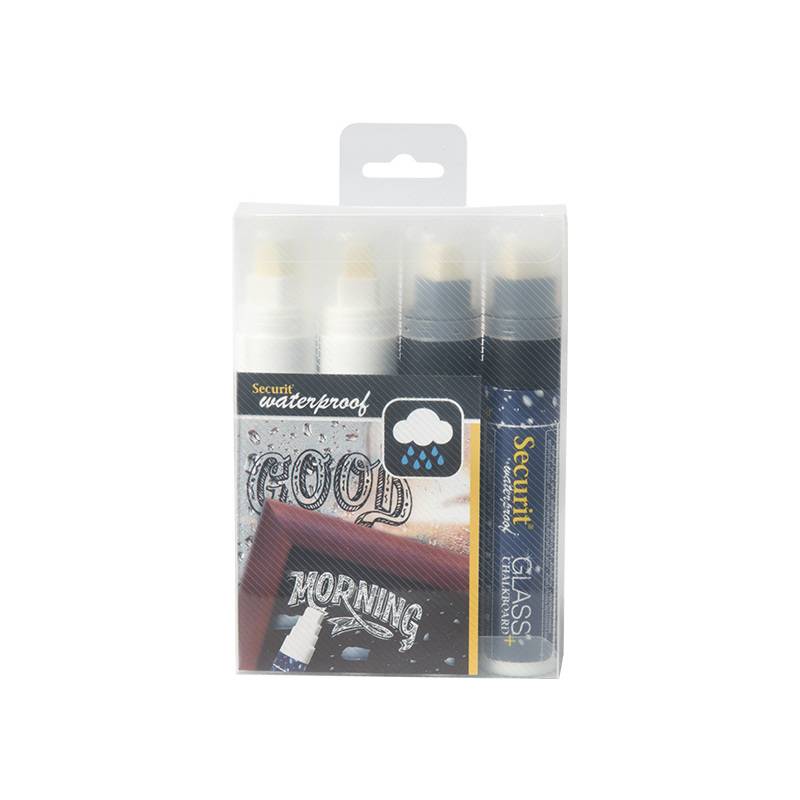 Securit Kreidemarker WATERPROOF LARGE, 4er Etui, sortiert