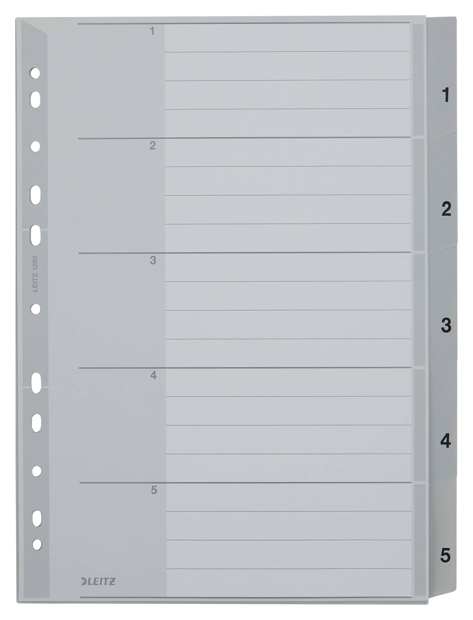 Plastikregister Zahlen