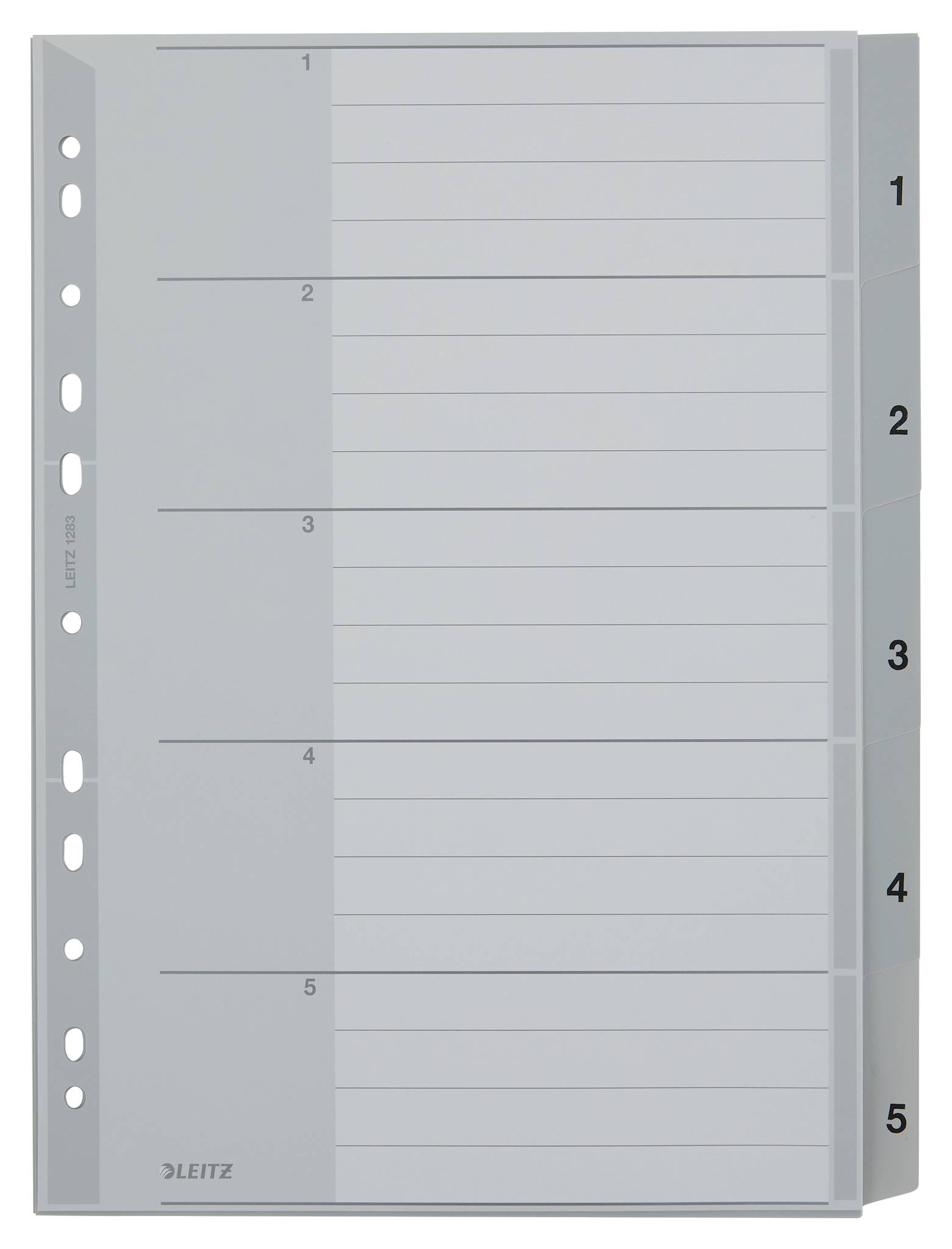 Plastikregister Zahlen