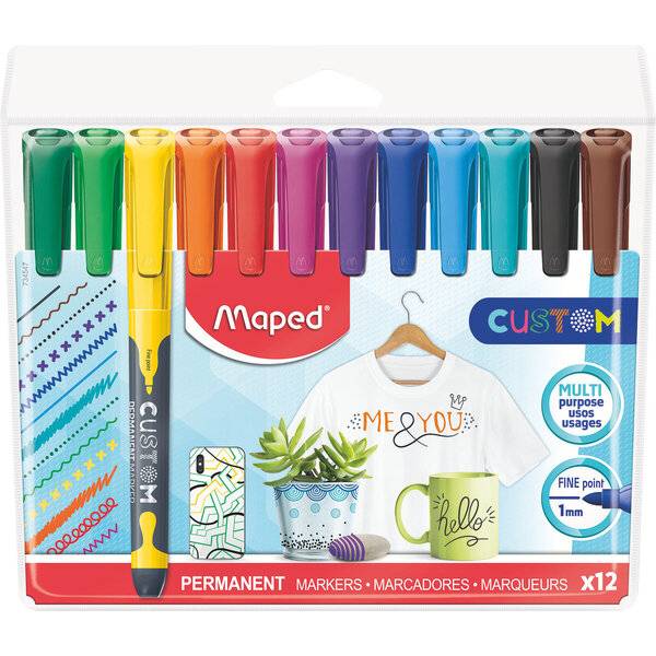 Kreativmarker 12 Stück Custom sortiert.