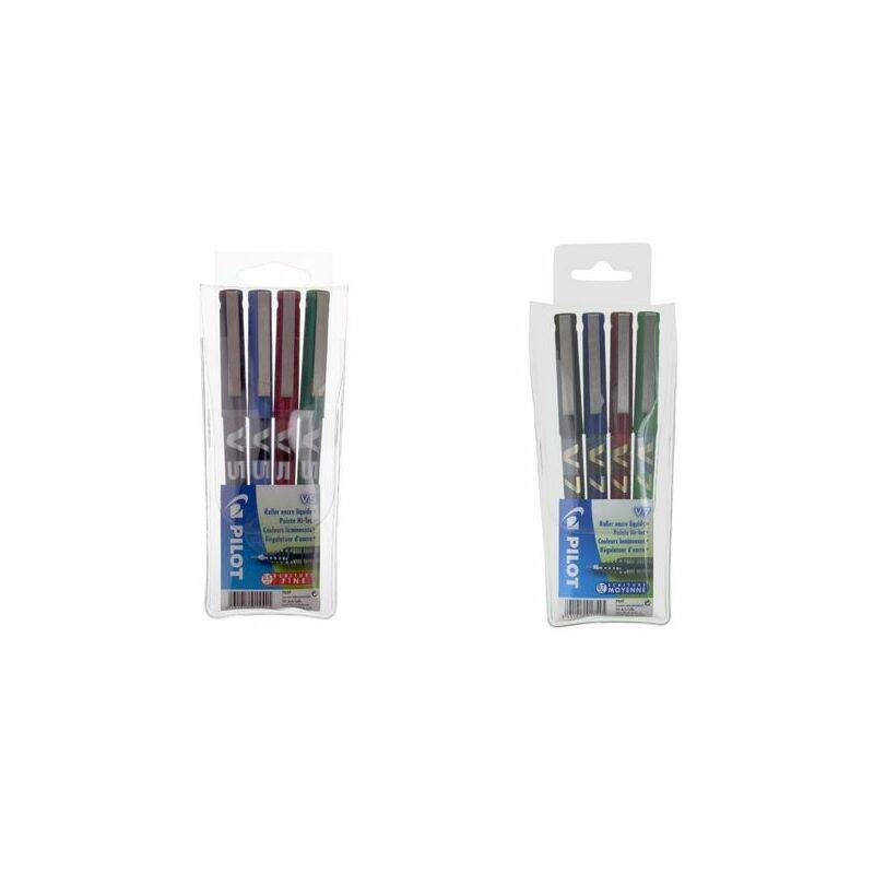 PILOT Tintenroller Hi-Tecpoint V5, 4er Etui, farbig sortiert